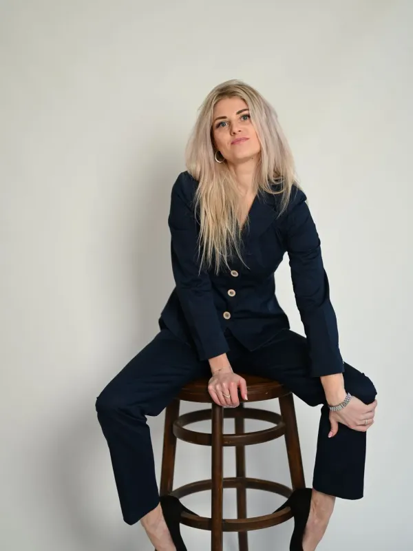 Lacivert Blazer Pantolon Takım